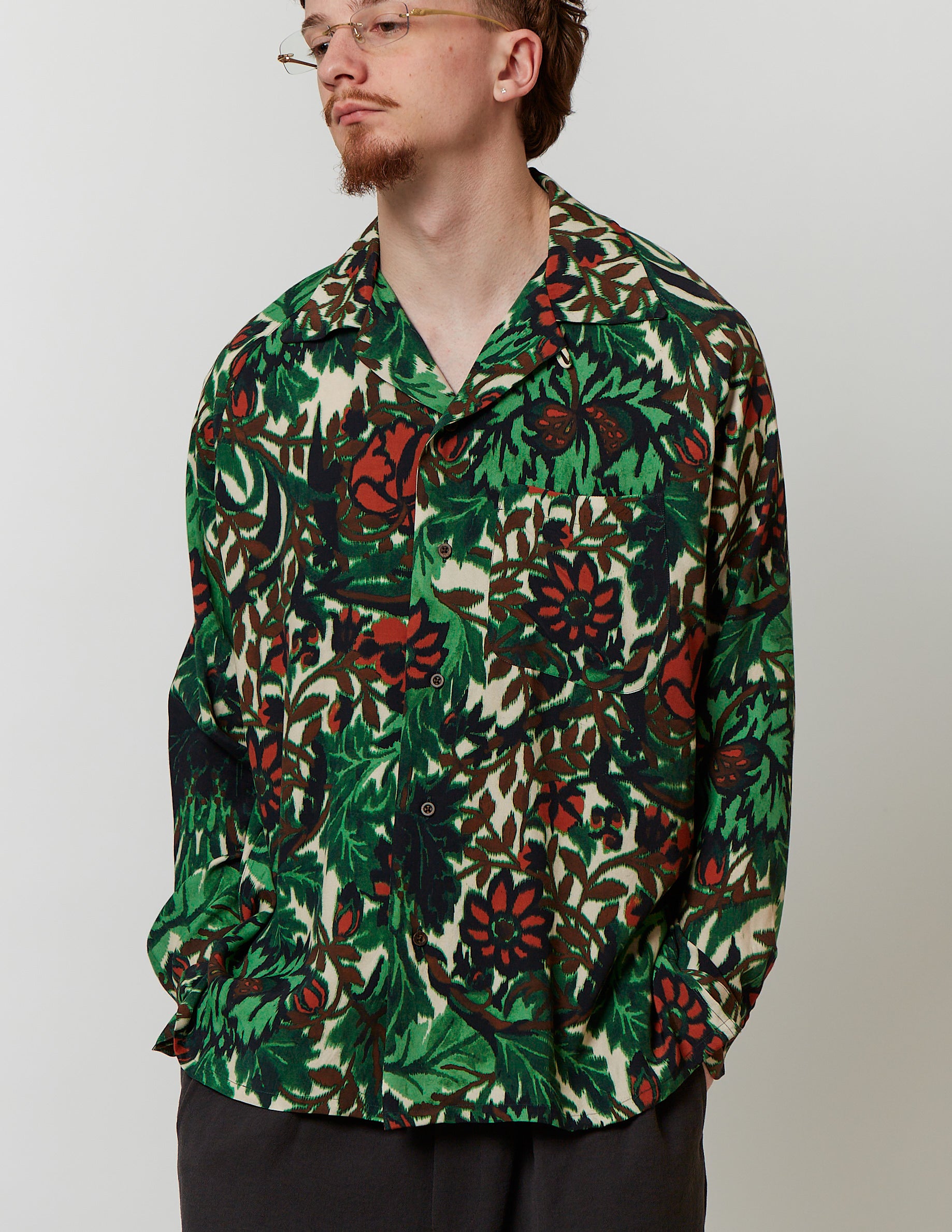 PRINT RAGLAN LONG SLEEVE SHIRT deadstock print