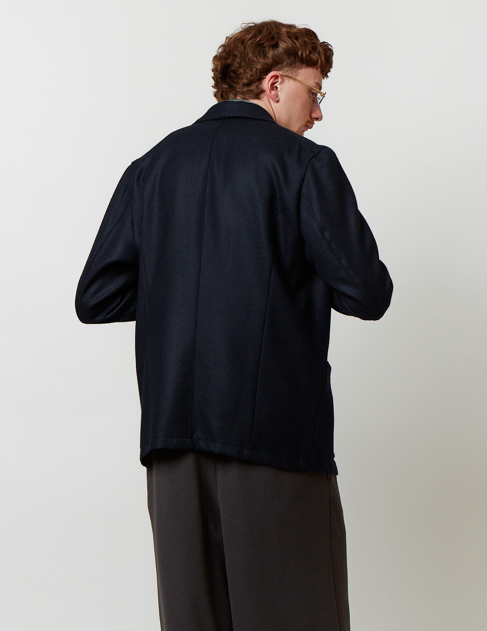 Shawl Collar Single Jakcet navy