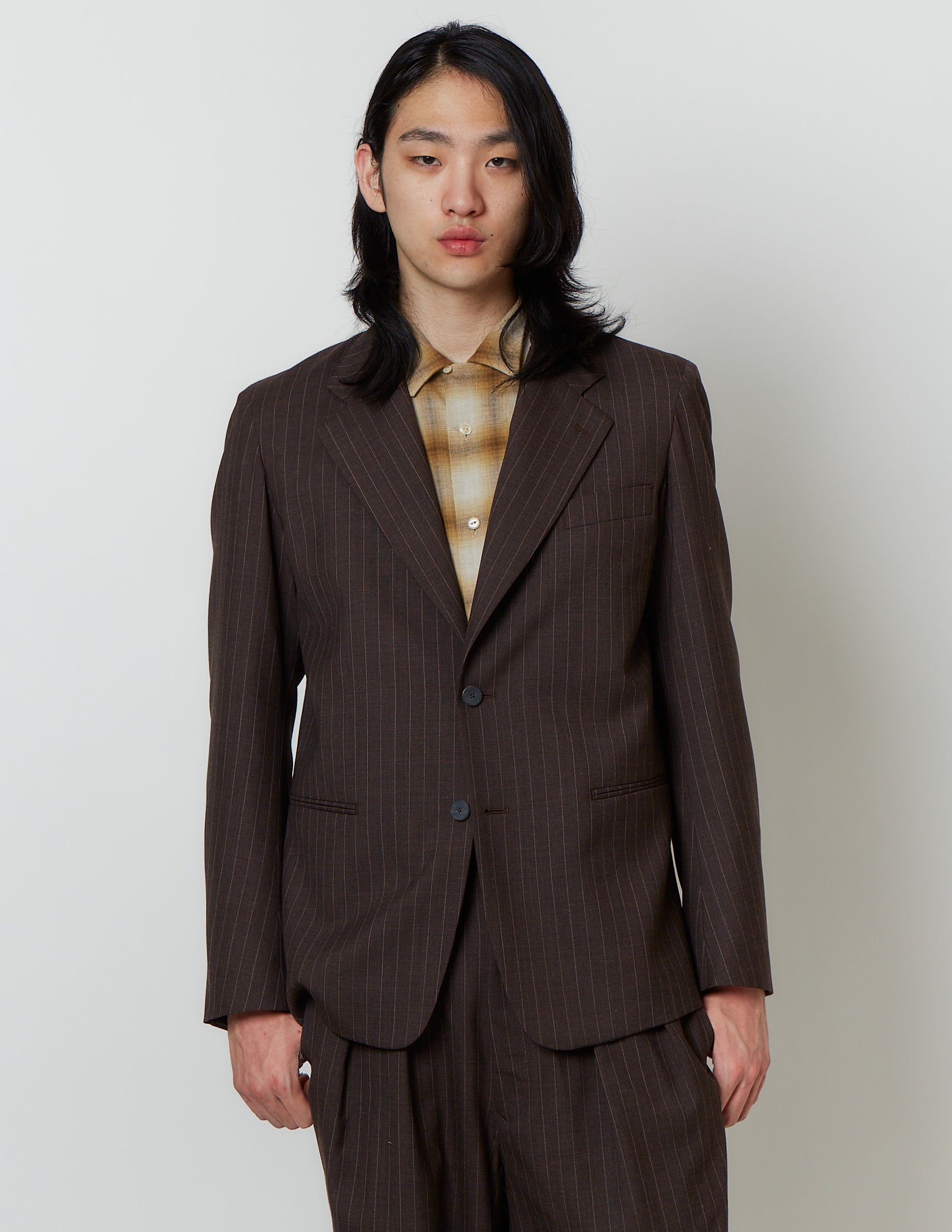 Comfort Tailored Jacket brown stripe