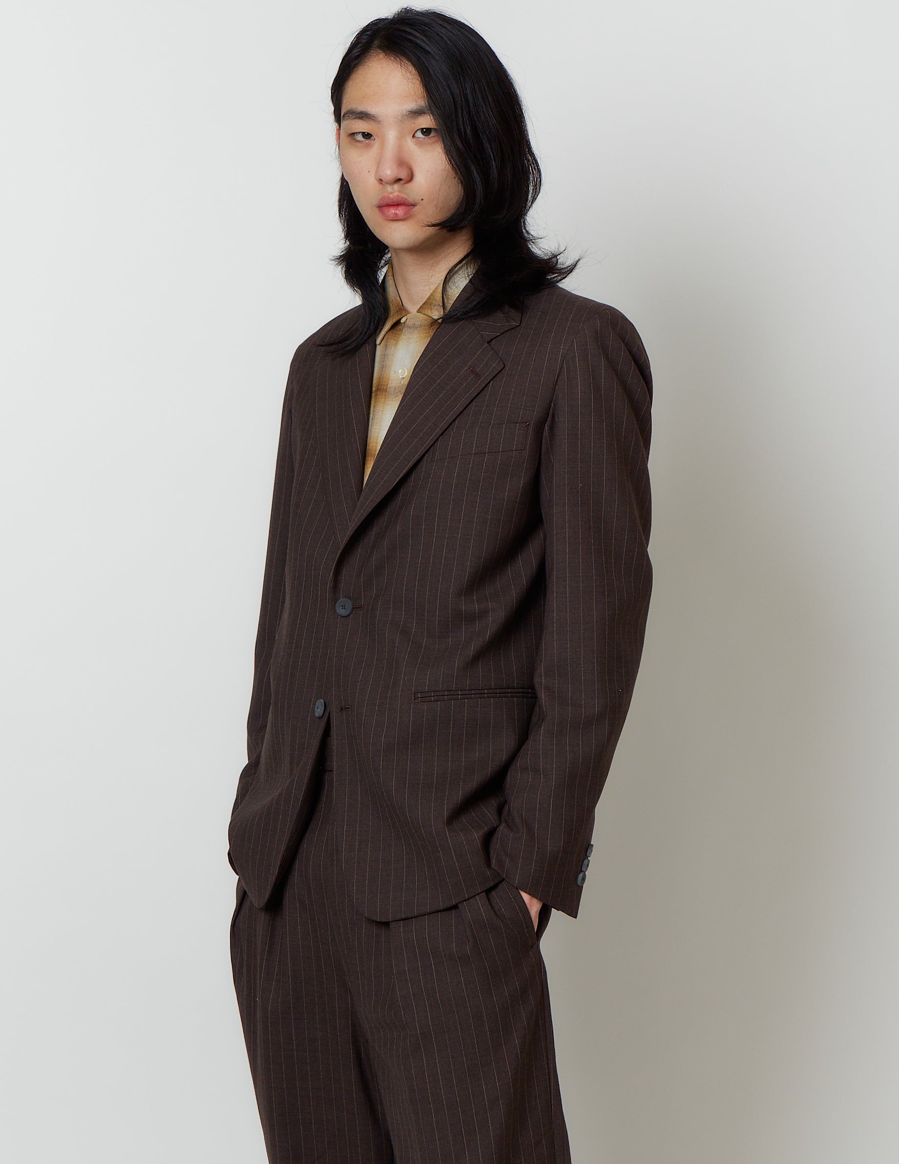 Comfort Tailored Jacket brown stripe