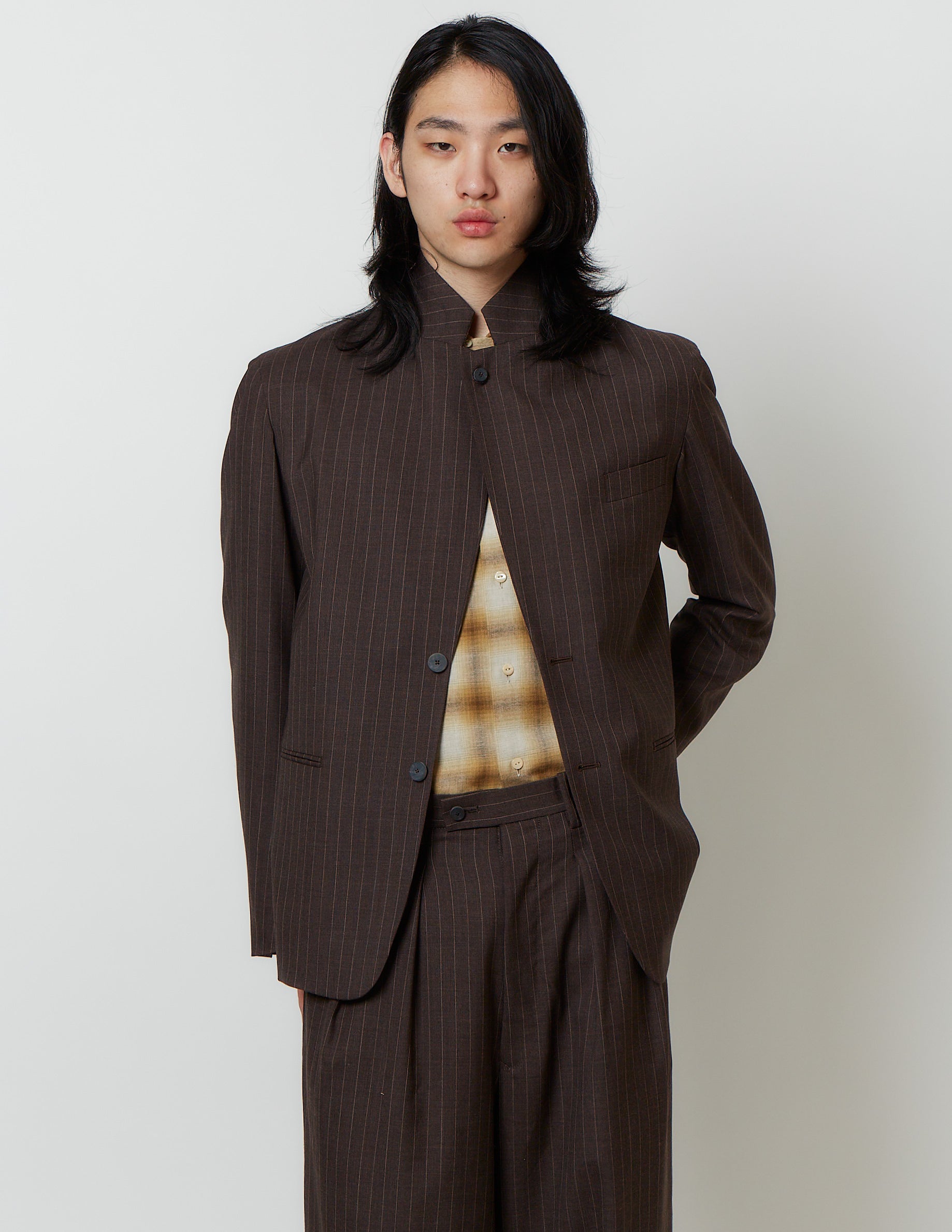 Comfort Tailored Jacket brown stripe