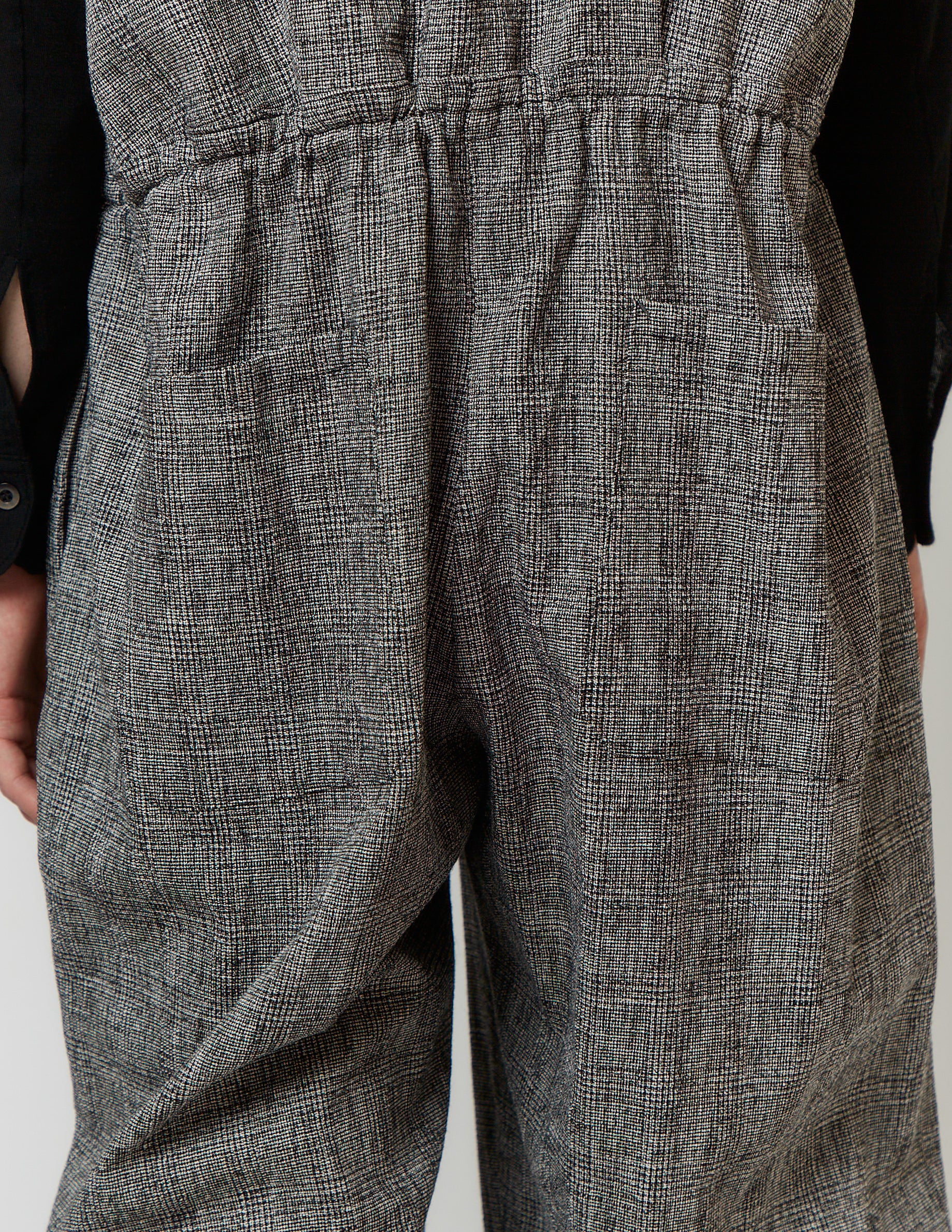 FLY FRONT NO SLEEVE JUMPSUIT glen check