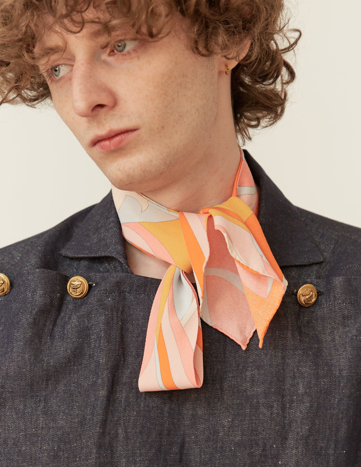 受注制) DEADSTOCK PRINT TIE-SCARF