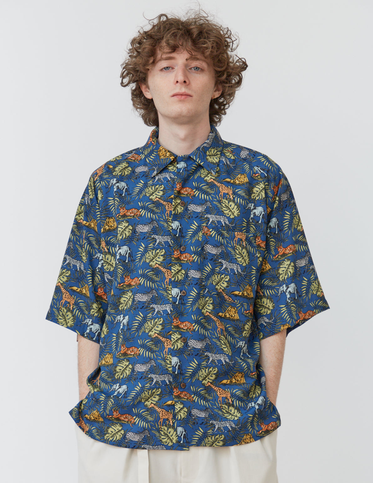 RAGLAN-SLEEVE ALOHA SHIRT animal
