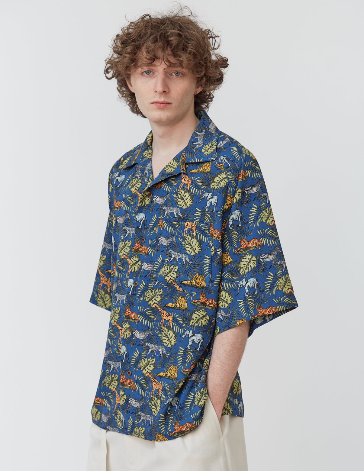 RAGLAN-SLEEVE ALOHA SHIRT animal