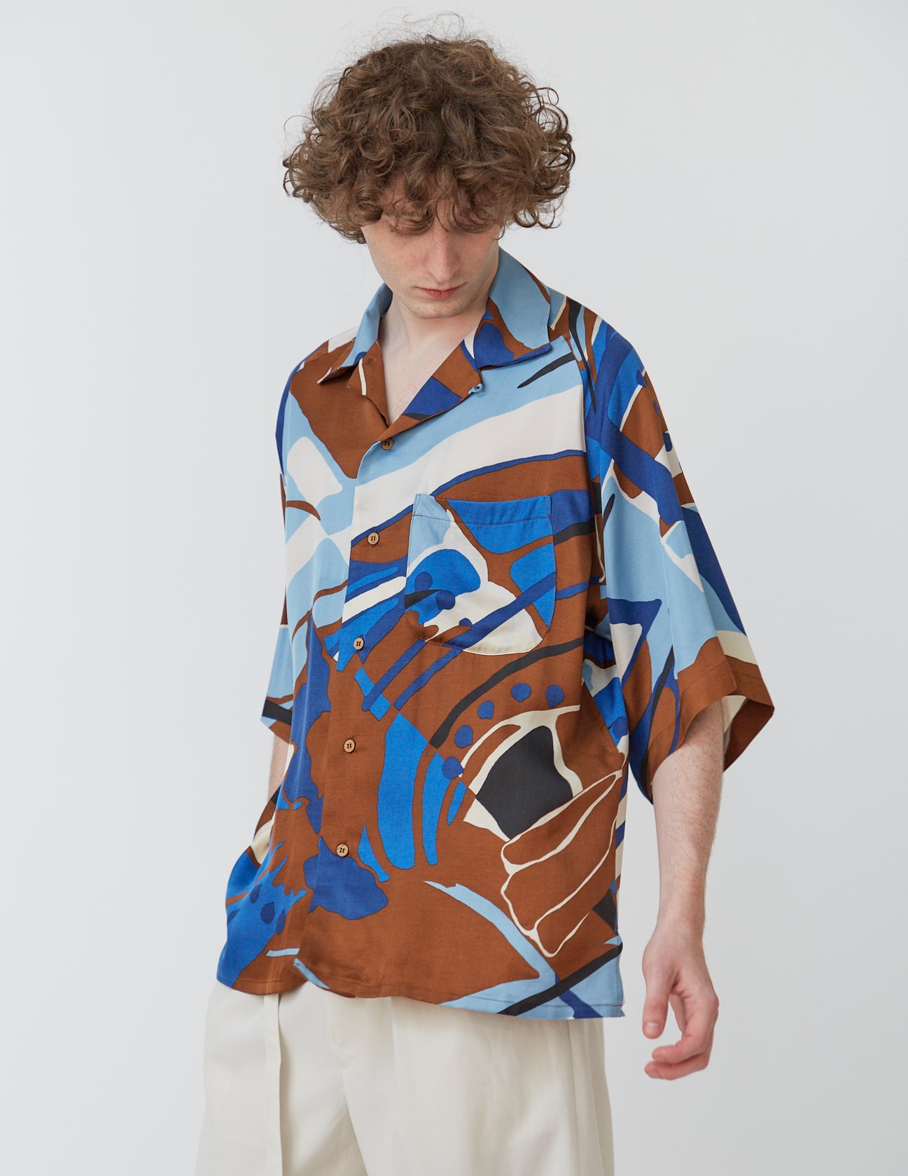 RAGLAN-SLEEVE ALOHA SHIRT big flower