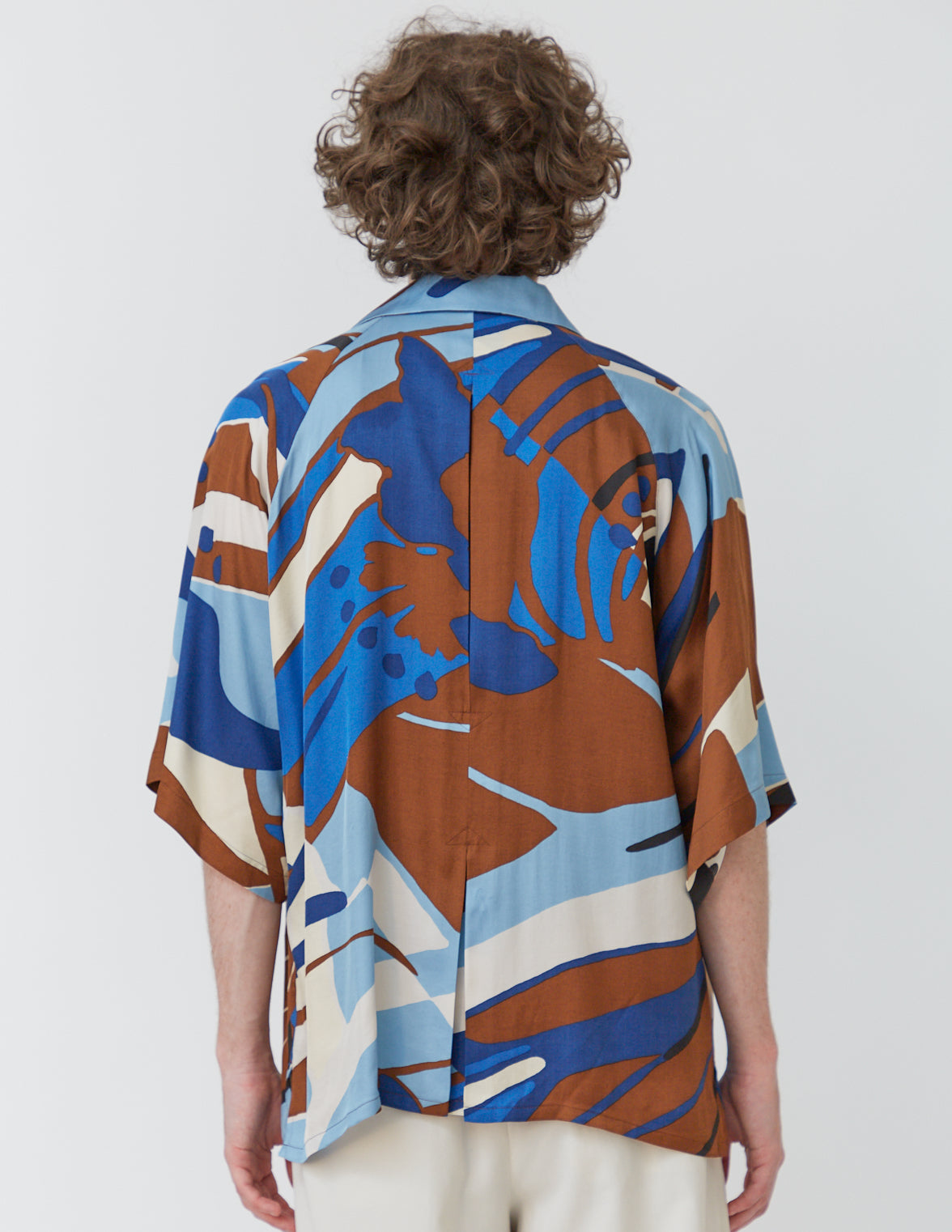 RAGLAN-SLEEVE ALOHA SHIRT big flower – – m's braque