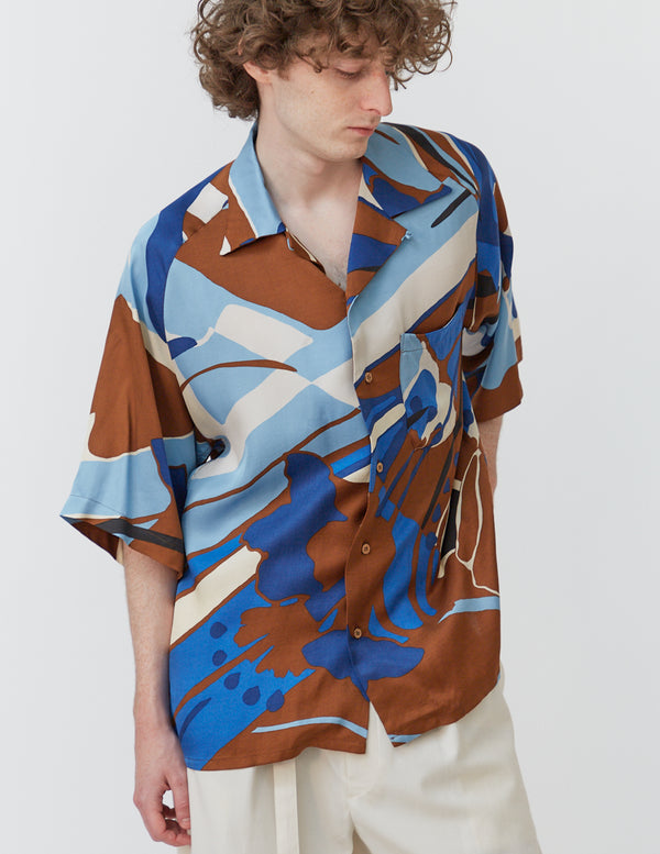 RAGLAN-SLEEVE ALOHA SHIRT big flower