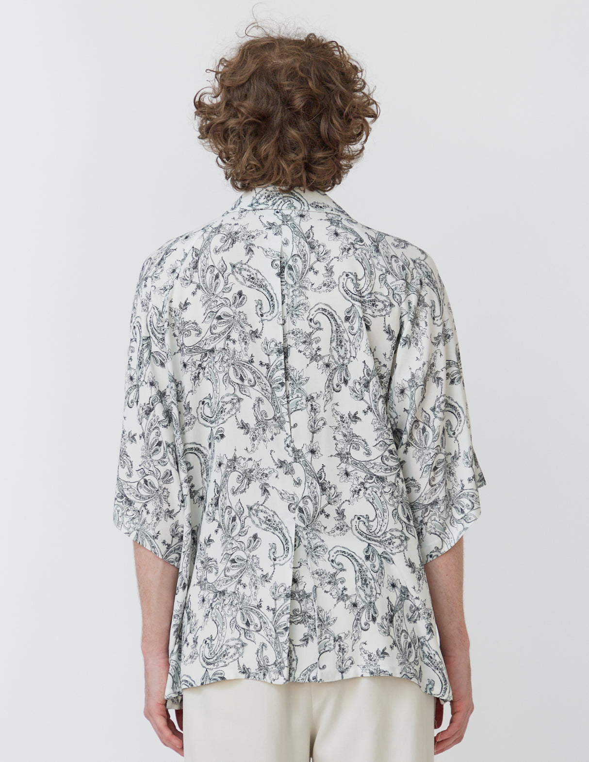 RAGLAN-SLEEVE ALOHA SHIRT white paisley