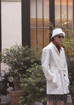 Stand-Up Collar Work Coat off white
