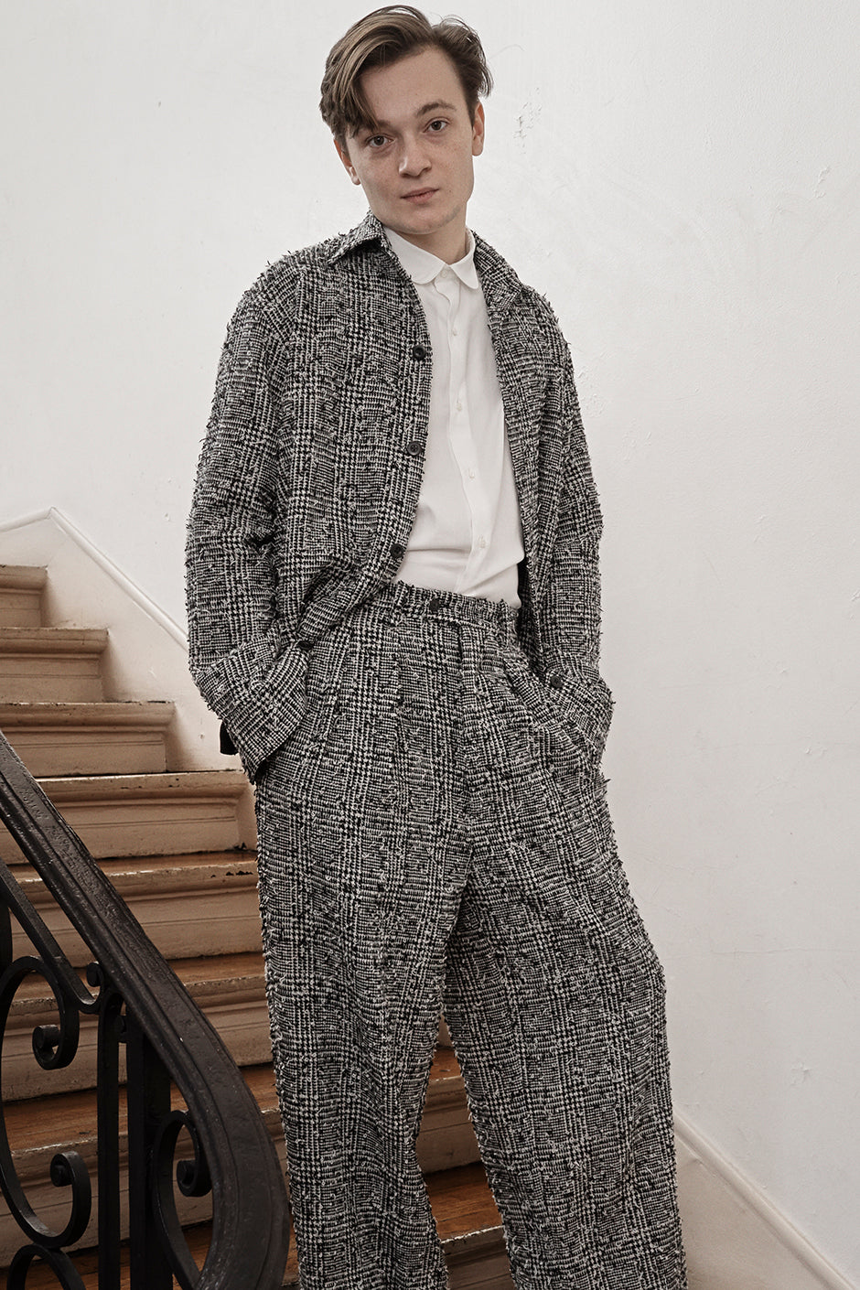 Double 4B Comfort Loosen Jacket glen plaid