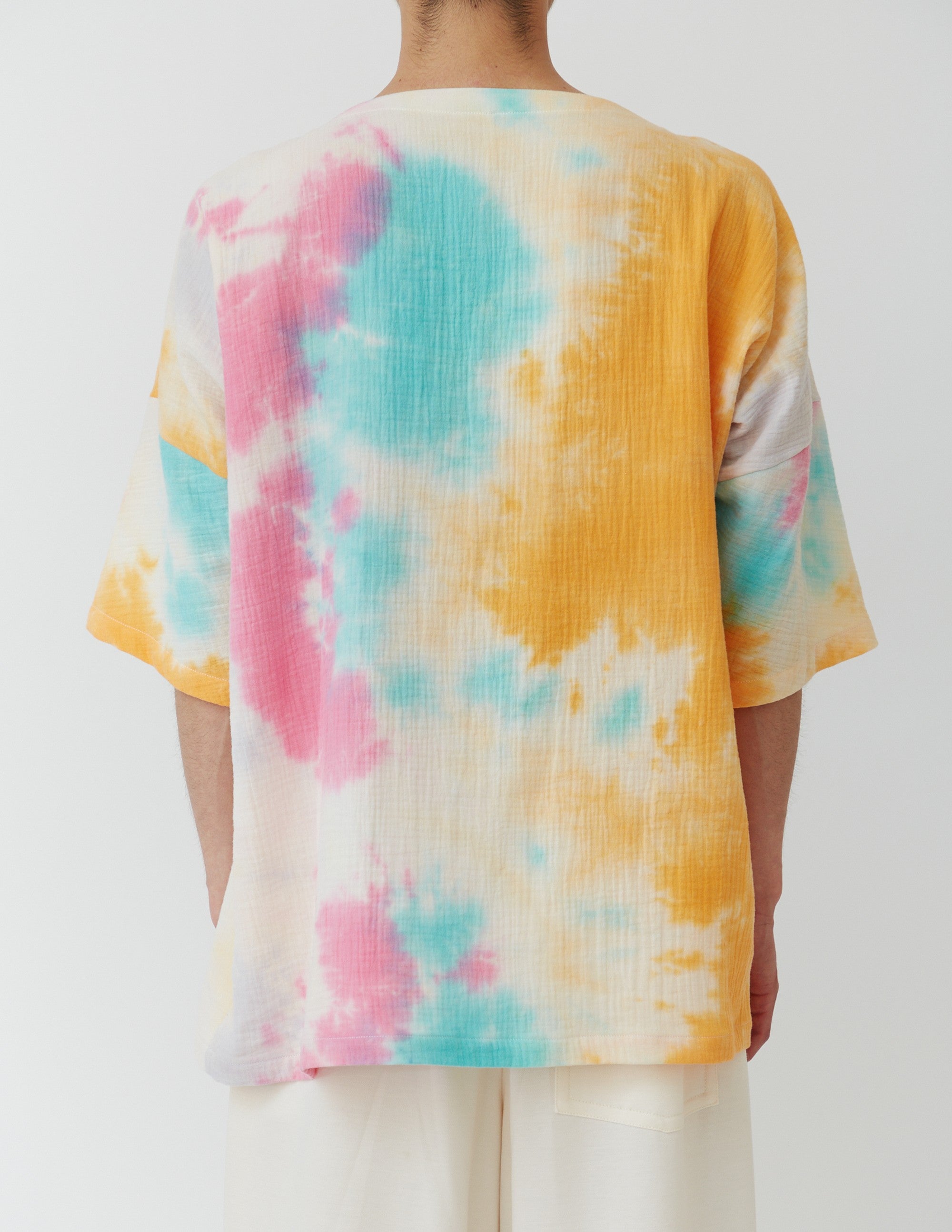 DOLMAN-SLEEVE BOAT-NECK T-SHIRT pastel multicolor