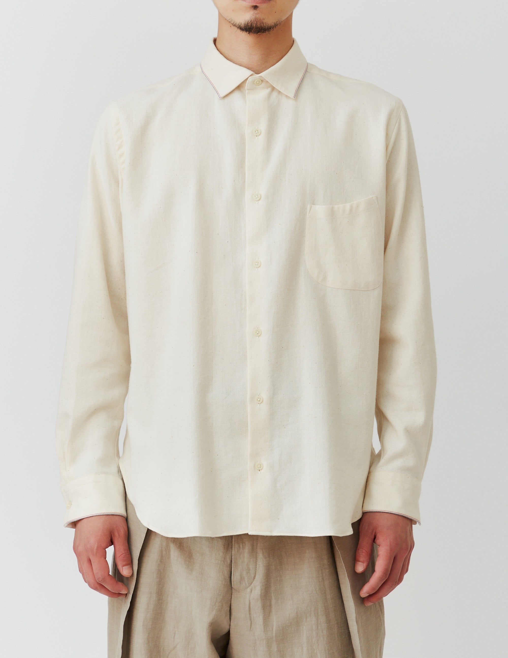 Short Point Collar Shirt blue/red selvedge