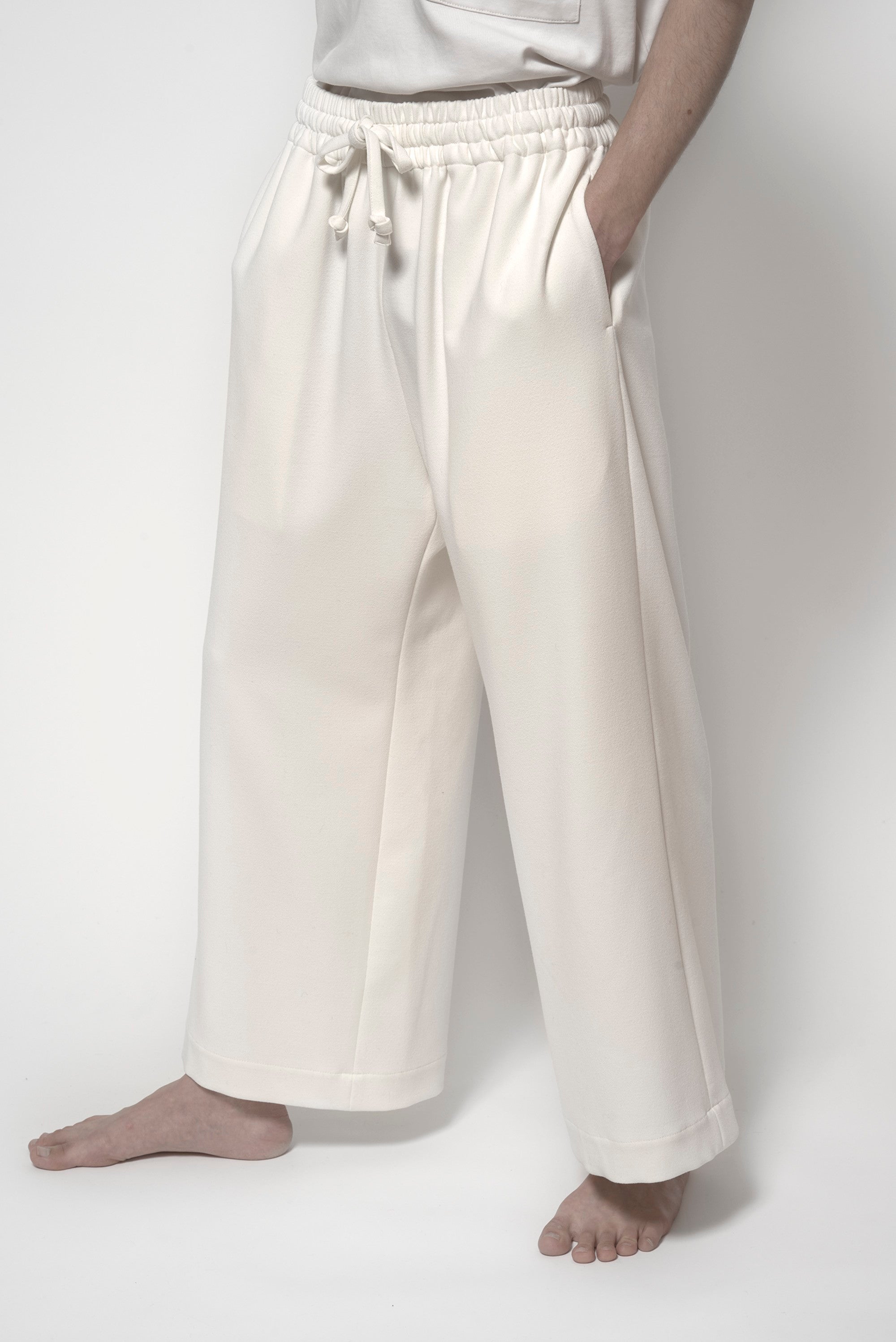 Drawstring pants white amunzen