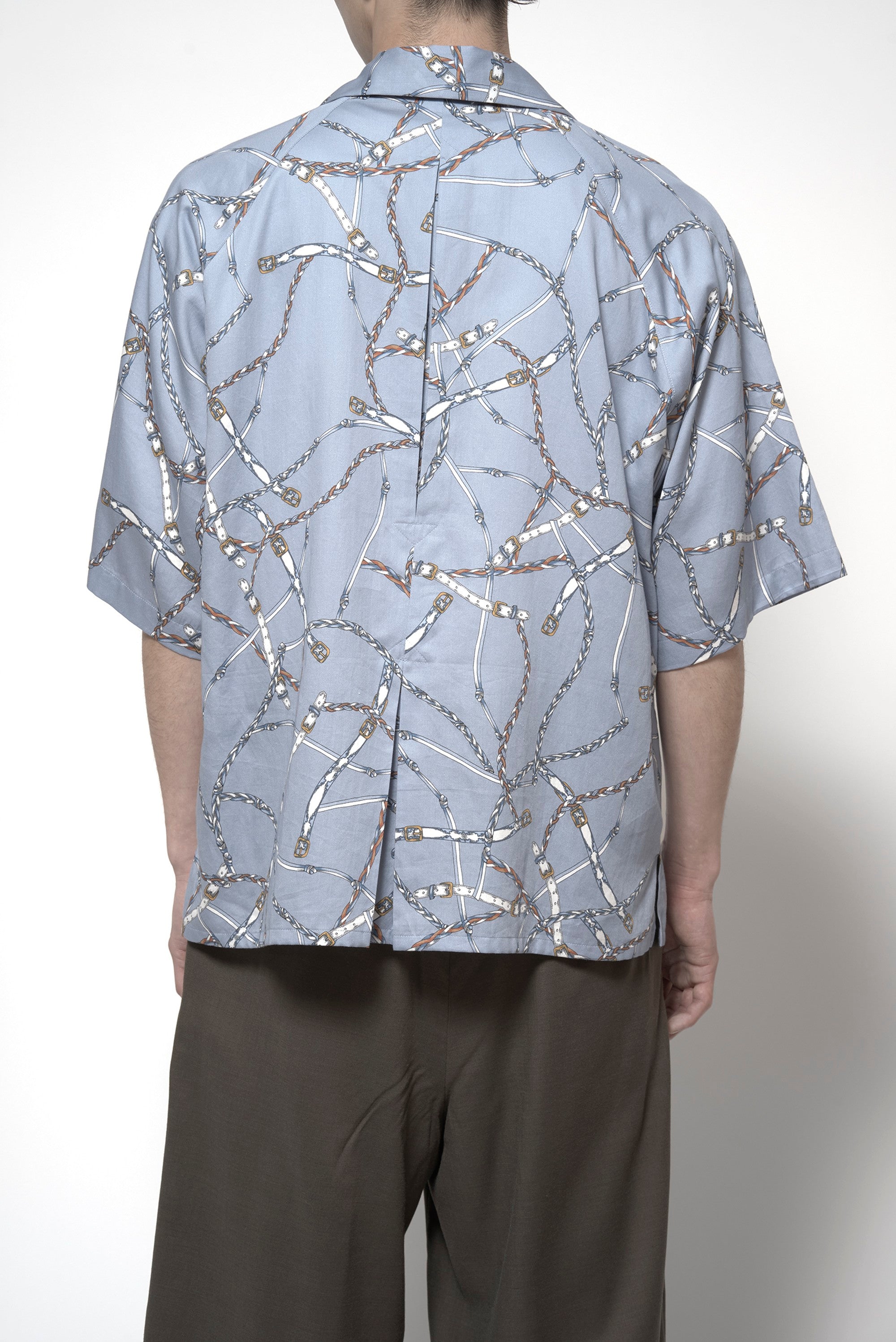 RAGLAN SLEEVES OVERSIZED ALOHA SHIRT belt motif