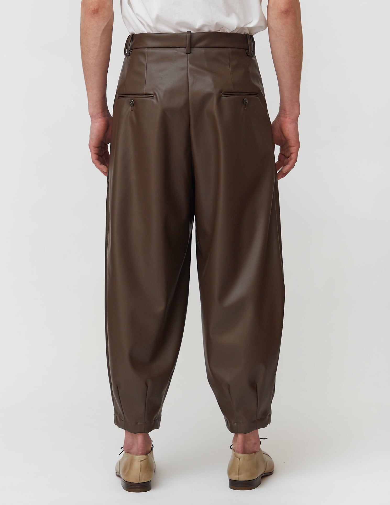 Harem Pants brown faux leather black/brown