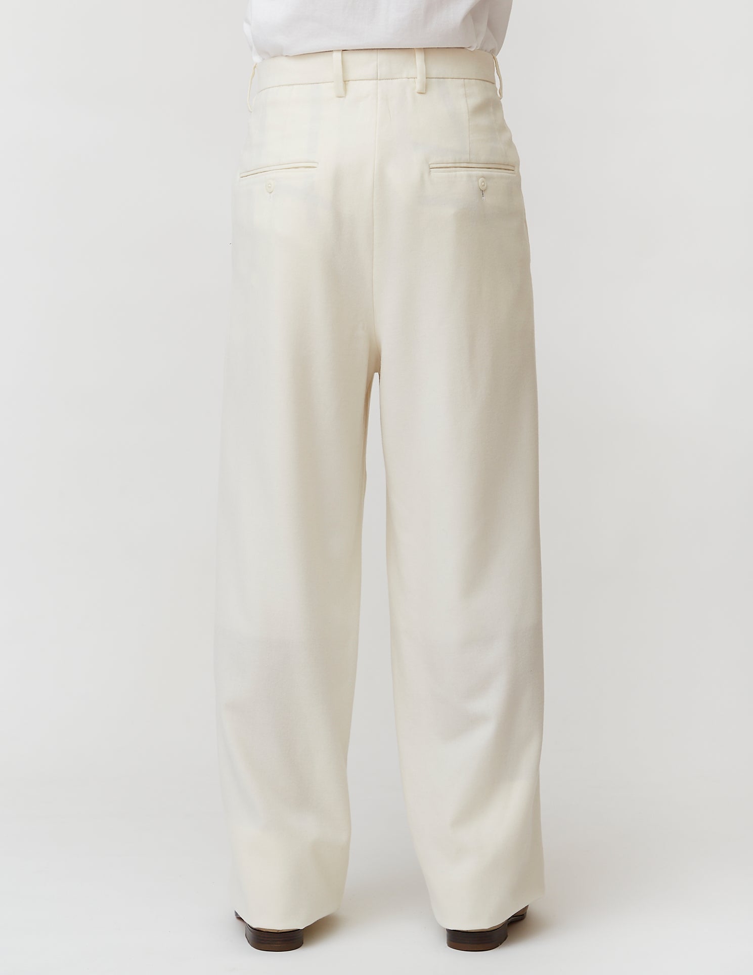 TUCKED WIDE PANTS off white