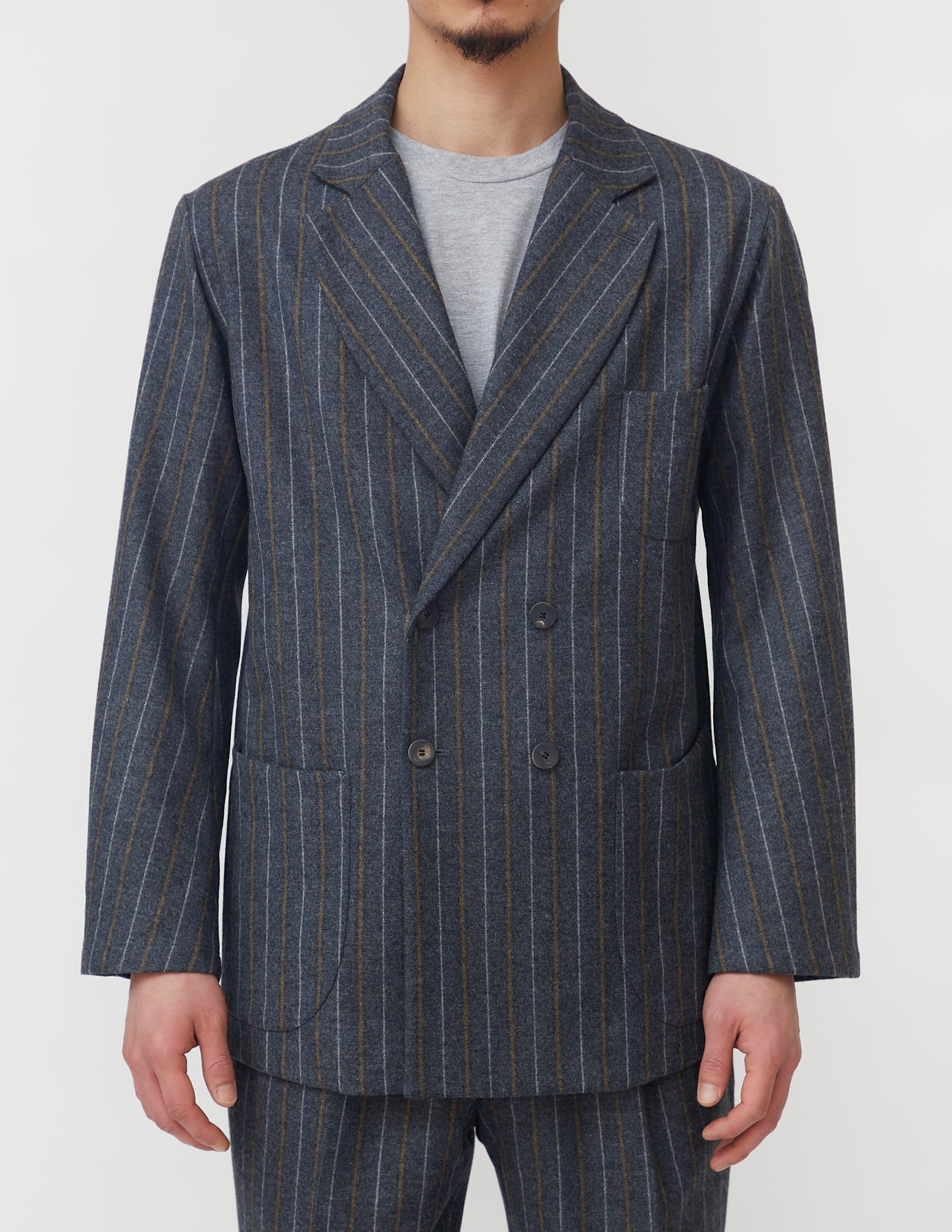 Comfort Loosen Jacket grey x yellow&white stripe 4B SINGLE / 4B DOUBLE