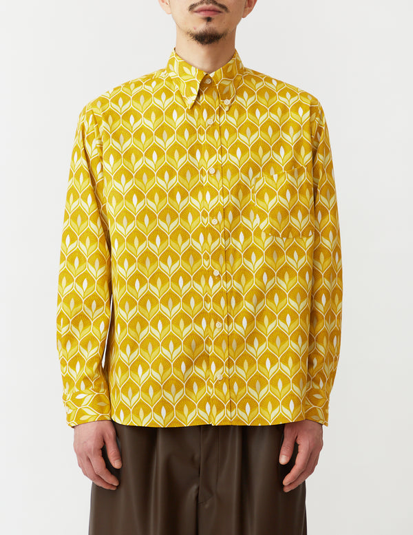 Button-Down Shirt yellow print