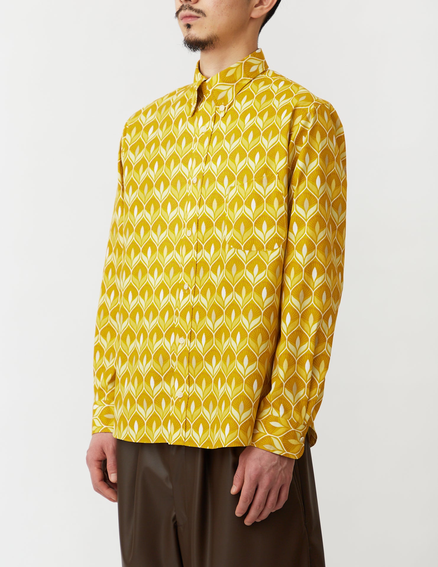 Button-Down Shirt yellow print